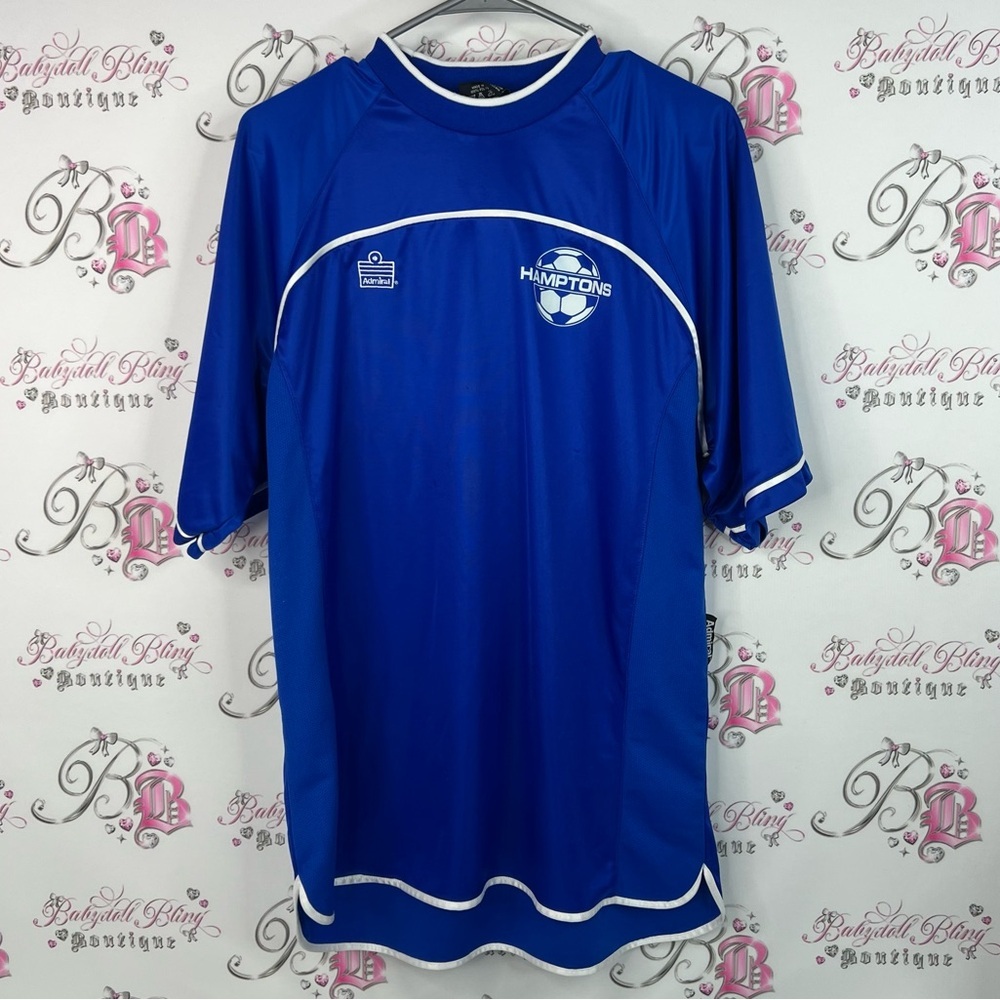 Admiral jersey tshirt shiny logo soccer 15 number sporty Blue Shirt